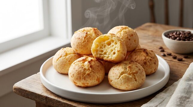 Pao De Queijo: Warm golden cheese bread rolls