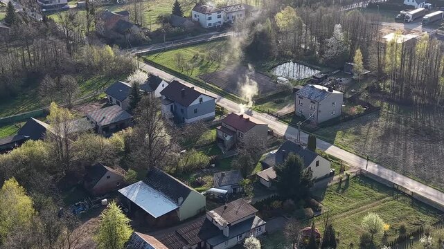 Global warming concept with chimney smoke