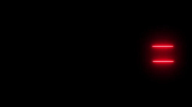 Abstract glowing red neon laser dash lines loop background, minimal cyber digital