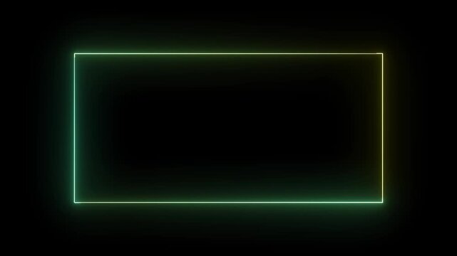 Glowing Rectangles Forming Abstract Neon HUD Elements in Dark Digital Space with Subtle Motion