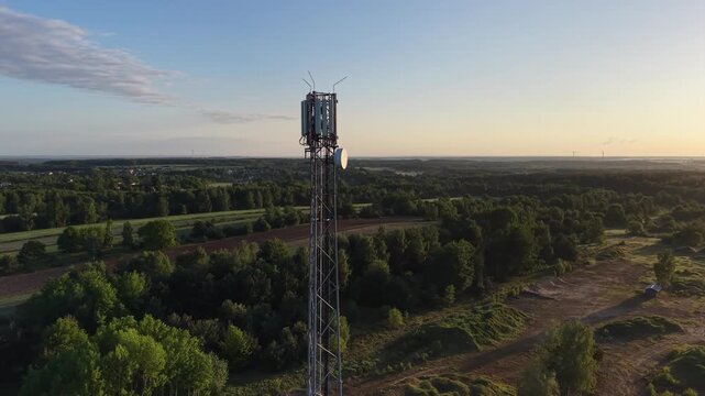 High tech tower in the natural environment