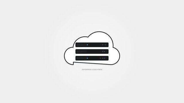 Enterprise Cloud Computing Stack Server Infrastructure Animation