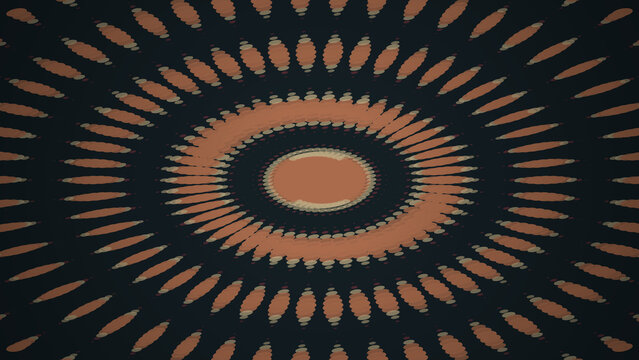 Brown oval halftone pattern on dark background, brown oval halftone pattern, abstract geometric background, digital isolated on a transparent background