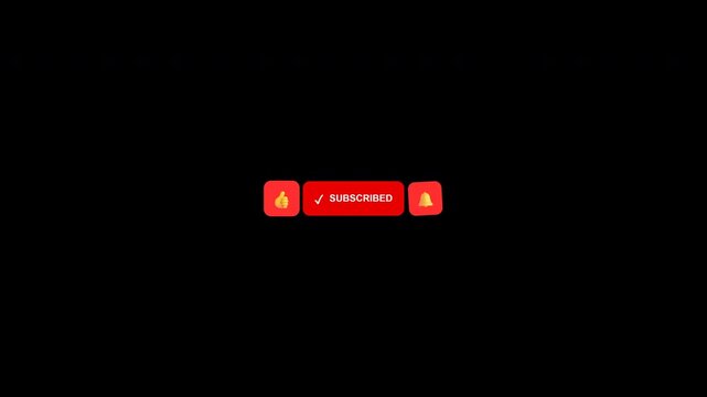 Animated social media subscribe and notification bell button overlays