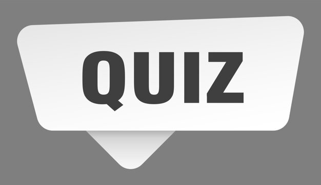 quiz sign. quiz white sticker isolated on gray background