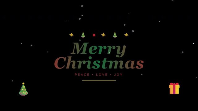 Merry christmas typography pattern repeating on a dark background