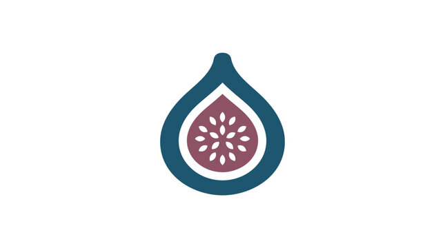Minimalist fig fruit cross-section icon.