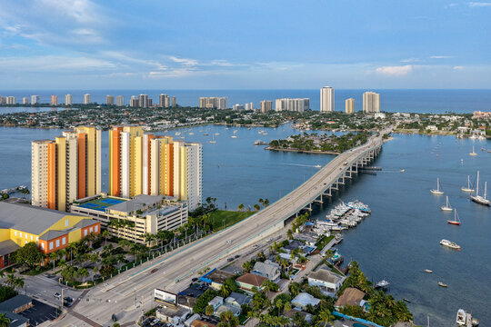 aerial view of Singer Island Florida and Jerry Thomas Memorial Bridge