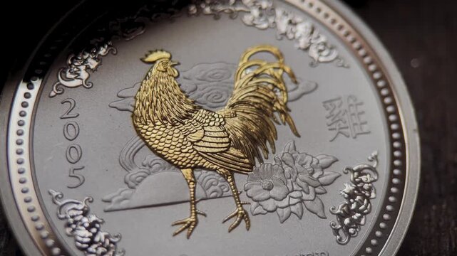 Australian Lunar Rooster 1 Dollar 1 oz Silver Coin