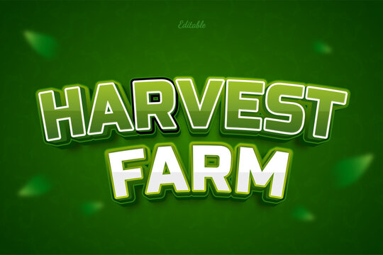Harvest Farm Editable Text Effect Style 3d Bold