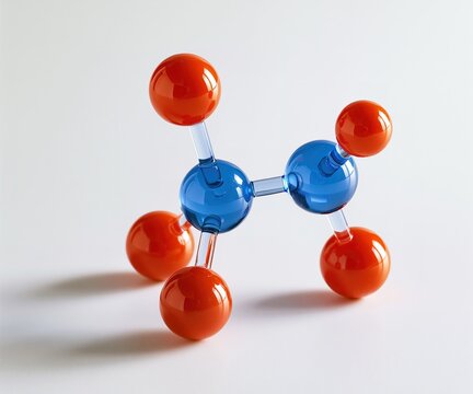 Blue and Orange Molecular Model