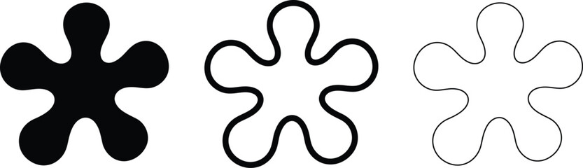 Fototapeta premium Set of fivepointed star blob shapes
