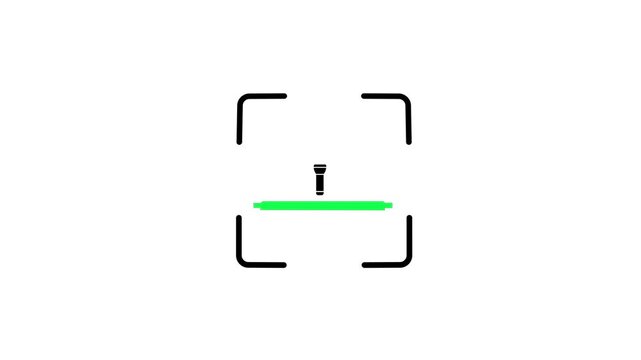 Animated Scanning Line Scanning Flashlight Torch Light Icon Loop Green Laser Scanner Motion Graphic Object Recognition Light Tool Detection