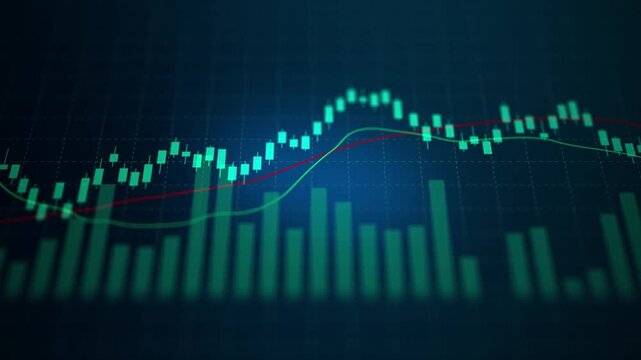 Chart, stock market and exchange, finance candlestick and volume line data, financial static analysis. online trading and Investment growth