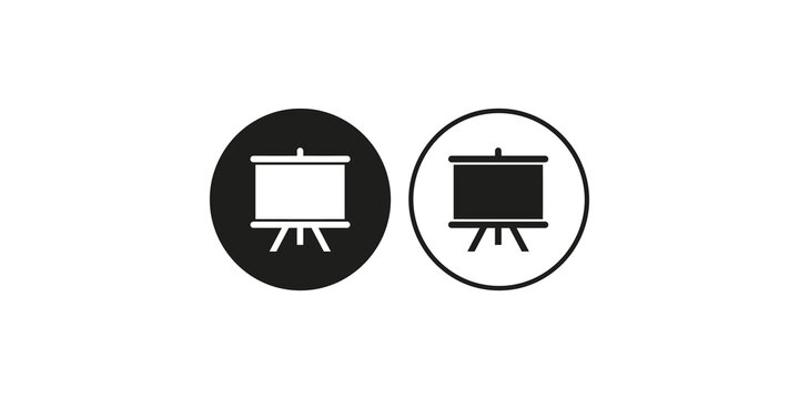 Two projector screens icons represent visual presentation tools for meeting rooms.