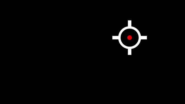 White picture of sight on a black background. sniper aiming device. Distortion liquid style transition icon for your project. target icon depicting a crosshair aiming symbol for technology