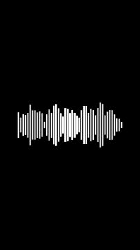 audio waveform spectrum moving animation on green background. Sound wave pattern audio visual waveform. Motion graphics of music bar concept