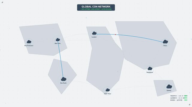 Global Content Delivery Network Connectivity Map