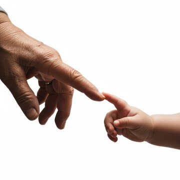 Two hands touching fingertips close up