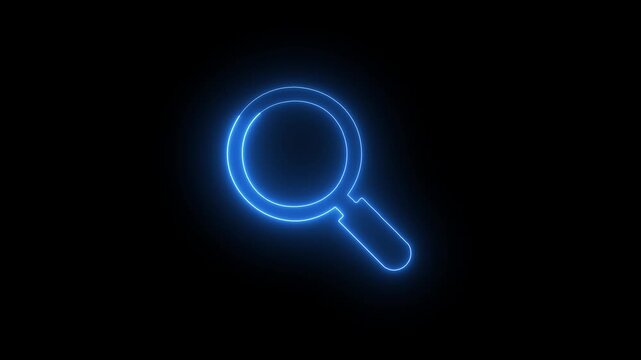 Neon green magnifying glass icon with a question mark inside, symbolizing search, inquiry, help, investigation, or seeking information on a dark background.