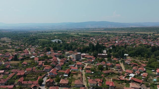 Aerial view of Stob village in Bulgaria
