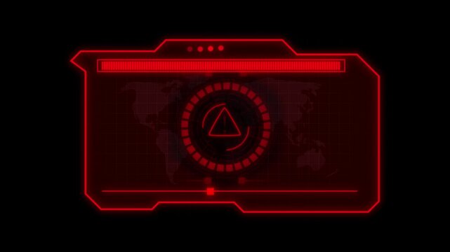 Digital interface animation displays a map with warnings. Cyber telemetry guides the digital interface animation. Security monitoring systems use the interface animation.