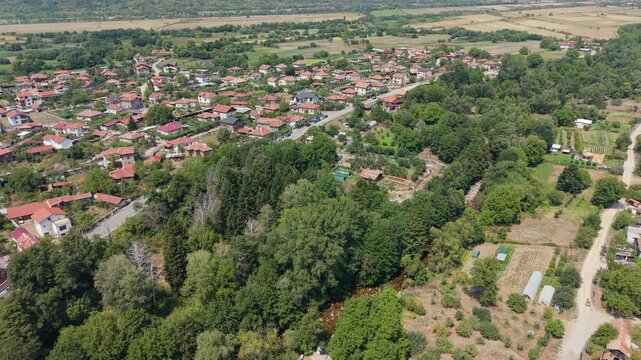 Stob village aerial view Bulgaria