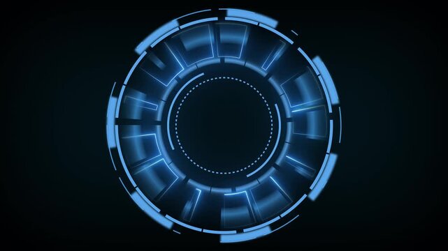 HUD interface animation displays blue glowing target lines. Telemetry coordinates guide the HUD interface animation. Sci-fi screen overlays use the HUD interface animation.