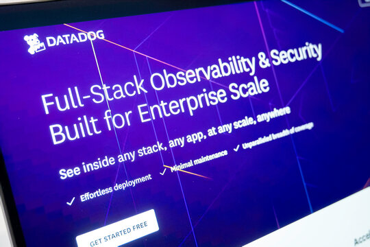 Mexico city, mexico, 10 29 2025: datadog website displaying full-stack observability and security software