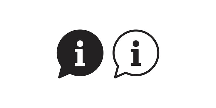 Information speech bubble icons in solid and outlined styles.