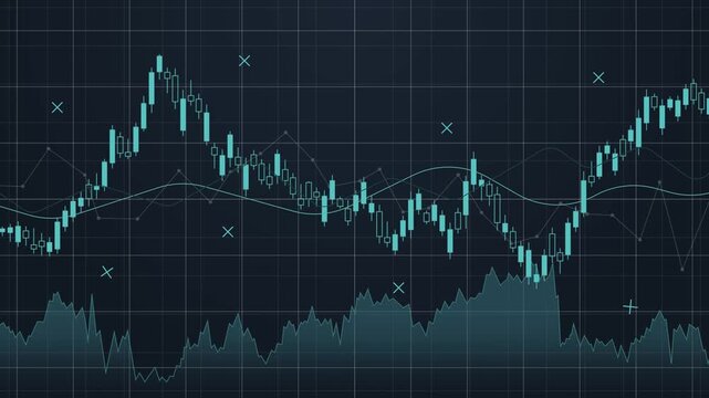 Light green candle chart stock market, graph diagram and statistic information business financial investment wealth display index