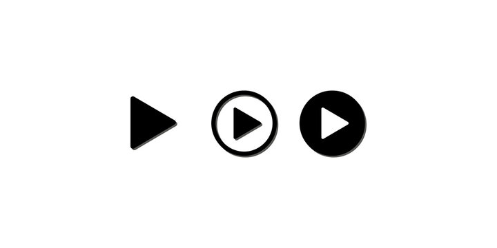 Play button icon variations for media player interface and video controls.