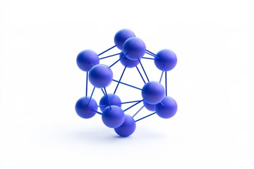 Obraz premium 3D blockchain cube matrix network nodes icon isolated on white background. Minimal matte claymorphism style decentralized database tech concept.