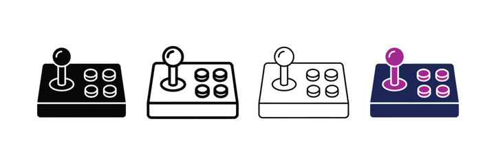Joystick control panel icon set flat vector illustration © Nayon