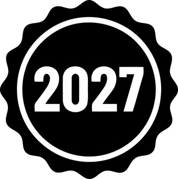 Black badge icon with the year 2027 design isolated on transparent background