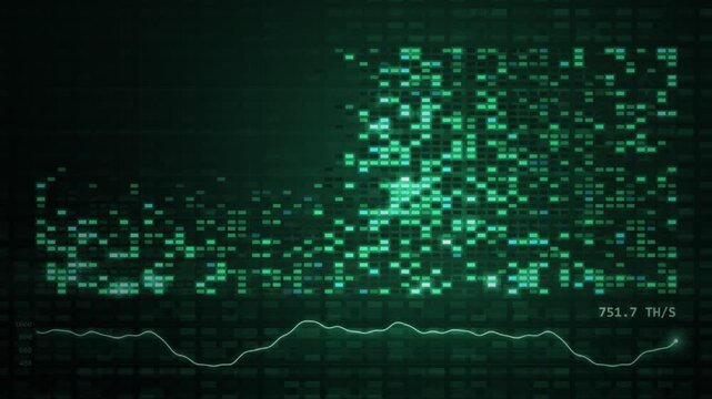 Crypto Mining Hashrate Data Wall Pulse Seamless Loop