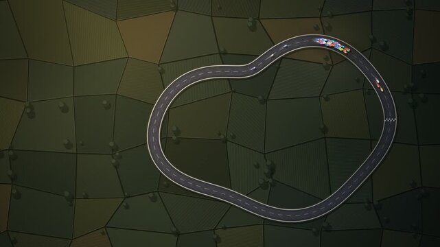 Cycling Peloton Aerial Race Circuit Seamless Loop
