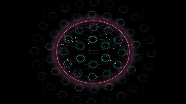 4K Globe 26 Isometric Pastel Dashboard Particle Dynamics with Audio Visualizer Background Loop