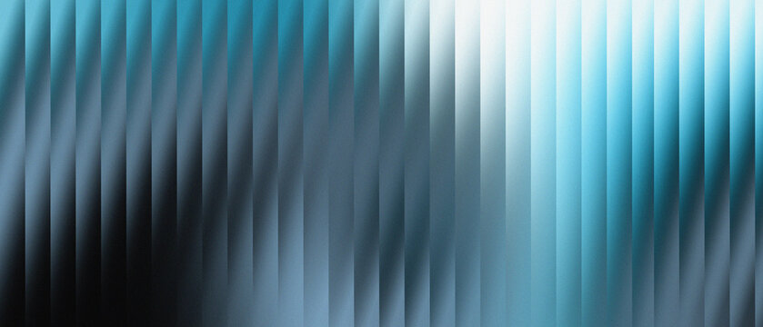 Abstract blue and black vertical stripes gradient background with grain texture