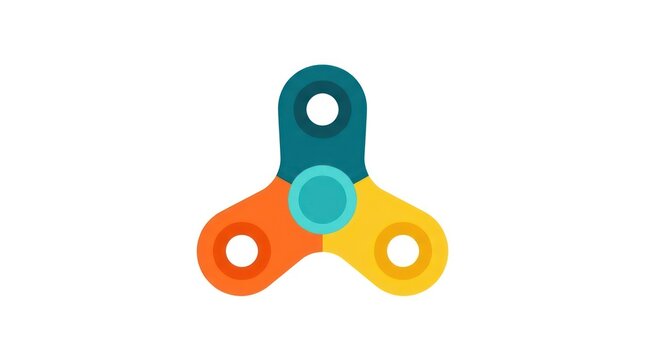Colorful three arm fidget spinner toy icon isolated on white