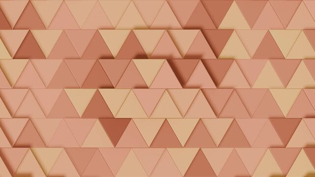 Isometric Triangle Grid Terracotta Amber Gold Height Wave Top-Down Seamless Loop 3D Animation 4K