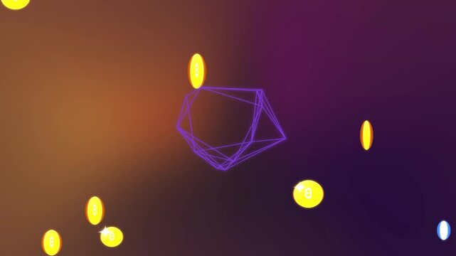4K Gold Cryptocurrency Token Coin Spin and Glint with Audio Visualizer Background Loop