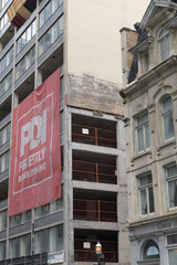 Obraz premium exterior of Contor House (51 Yonge St) and the demolition of 53-55 Yonge St (Priestly Demolition), Toronto