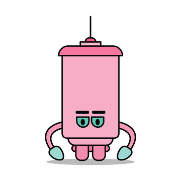 Boxy Robot Cartoon Character Illustration