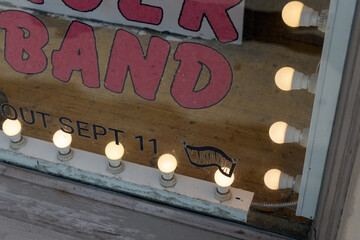 Obraz premium display window at Sonic Boom, a record store, with sign of This Is Lorelei, “The Singer in My Band” LP released Sept 2026, 215 Spadina Av, Toronto