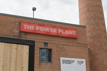 Fototapeta premium east elevation and sign of The Power Plant Contemporary Art Gallery located at Harbourfront Centre, 231 Queens Quay W, Toronto