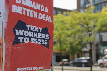 Obraz premium street poster in Toronto (Workers Together, Canada’s unions, the Canadian Labour Congress)