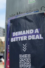 Fototapeta premium street poster in Toronto (Workers Together, Canada’s unions, the Canadian Labour Congress)