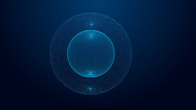 Future-proof internet infrastructure and big data visualization via digital streaming. 3D rendering.