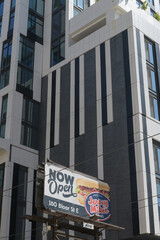 Obraz premium rooftop billboard advertising Jersey Mike's - 160 Bloor St E location, on Dundas St E, Toronto